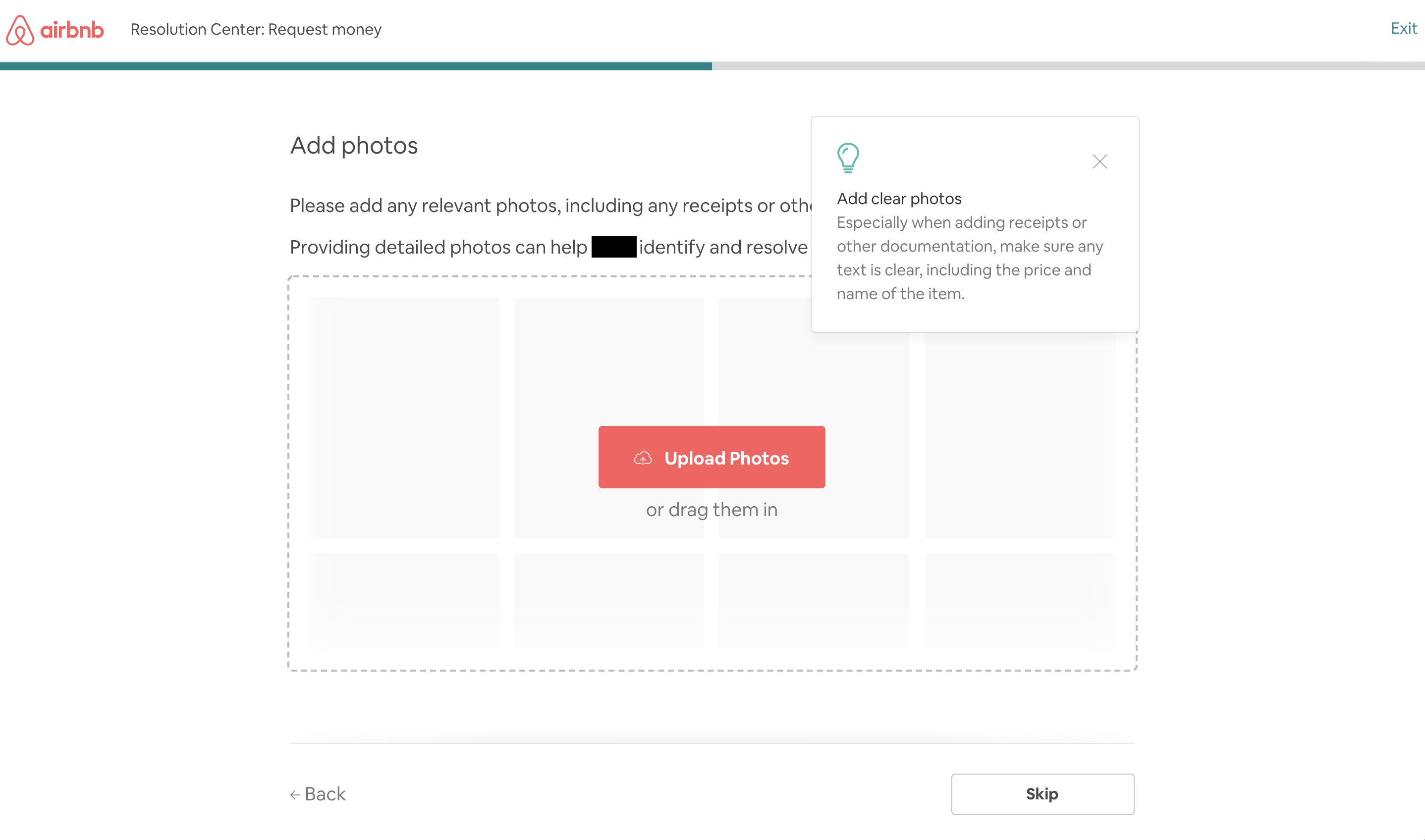 Adding photos to your airbnb damage claim