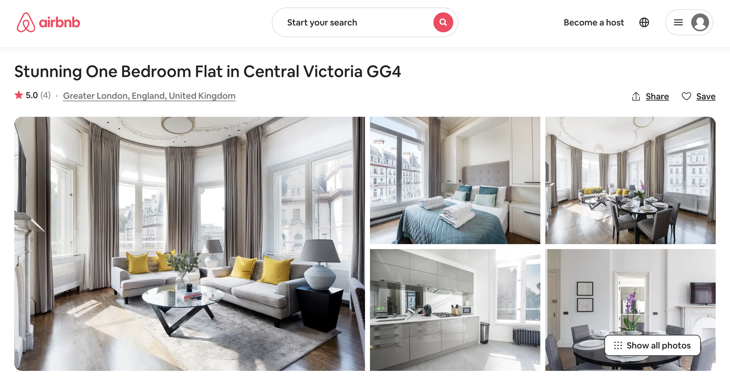 example of a listing on Airbnb