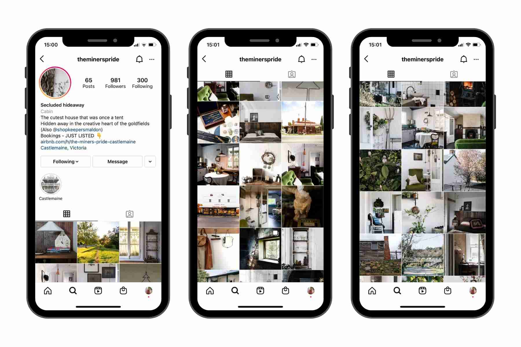 Screenshot showing how to create content on instagram if you have a vacation rental