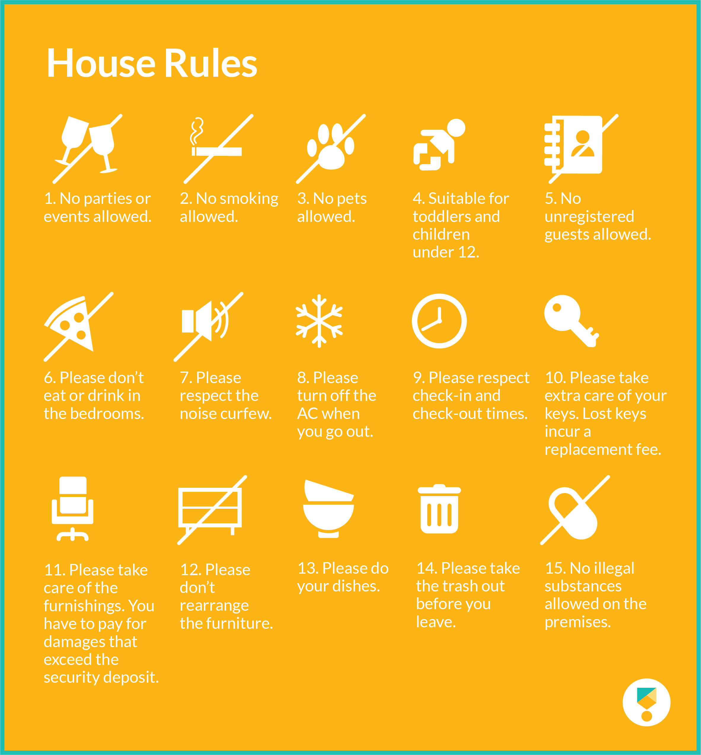 Airbnb house rules templates