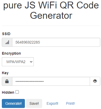 WiFi QR Code Generator