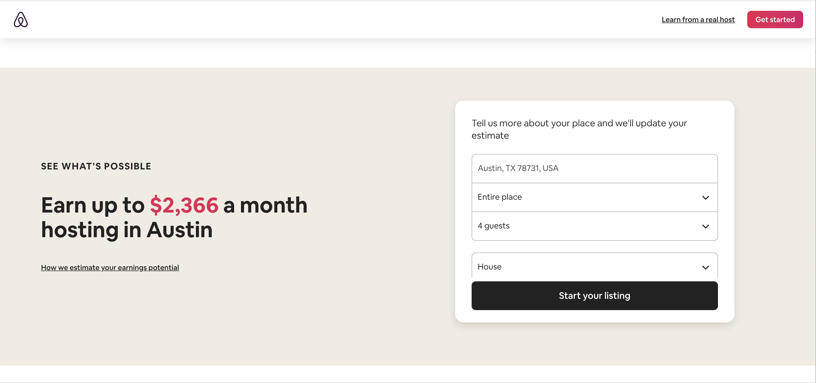 Airbnb income Calculator