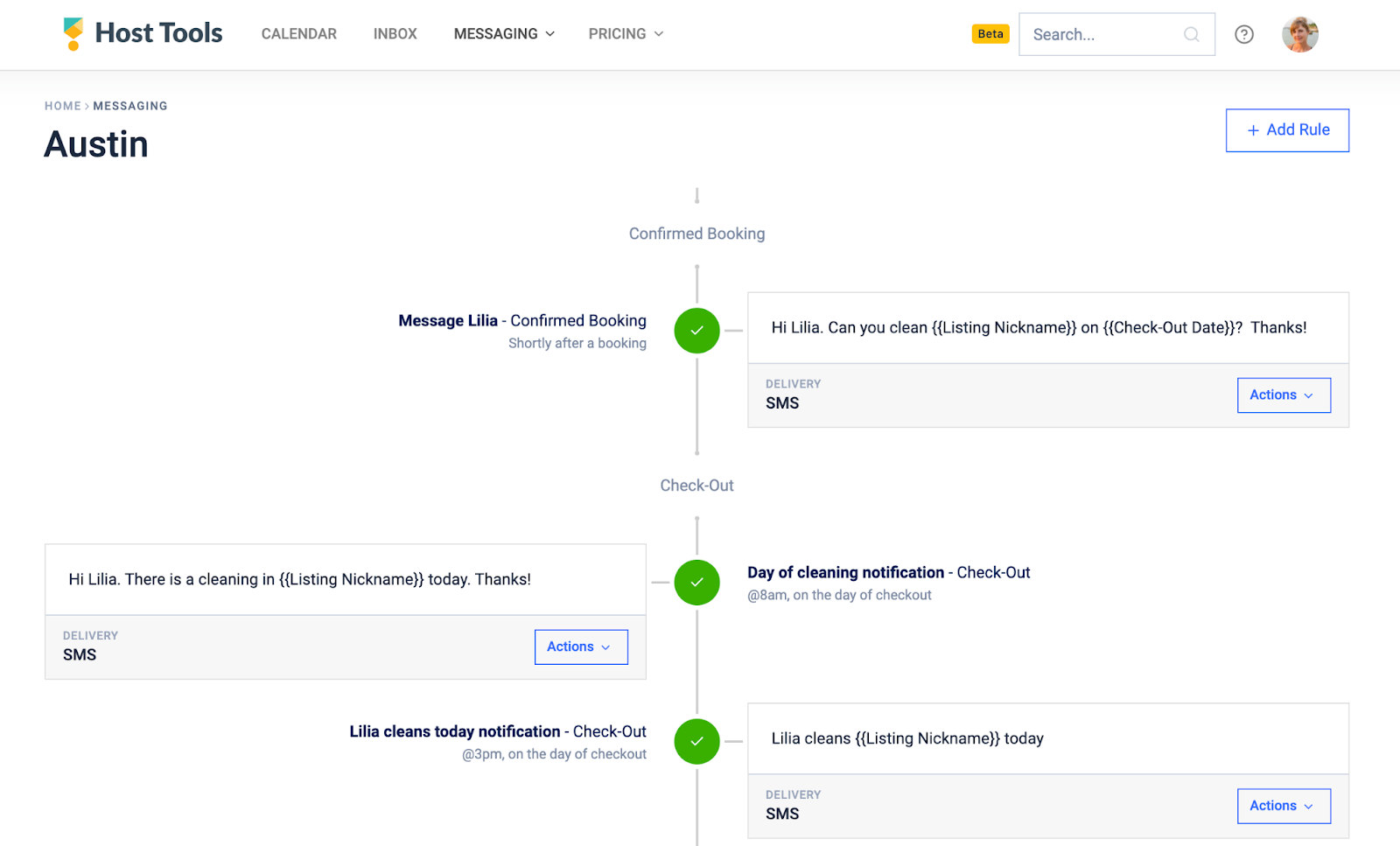  Automated communication example between host and cleaner