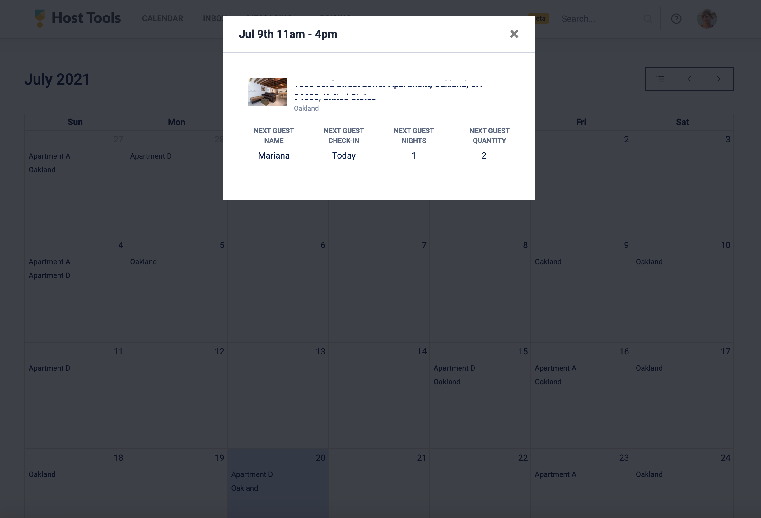 Cleaning details from turnover “calendar view”