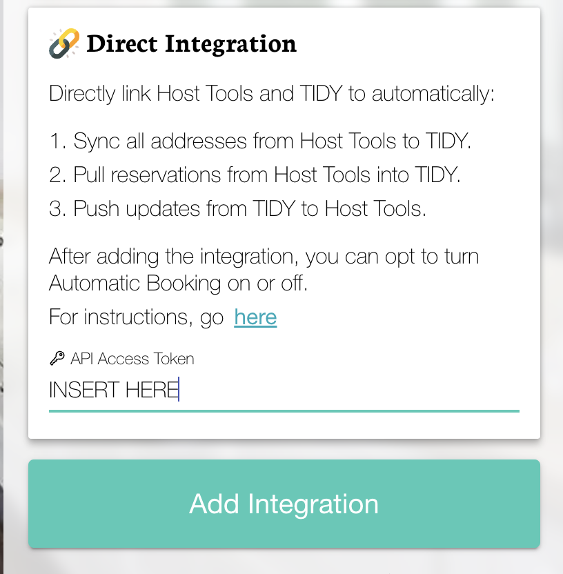 TIDY and Host Tools Integration